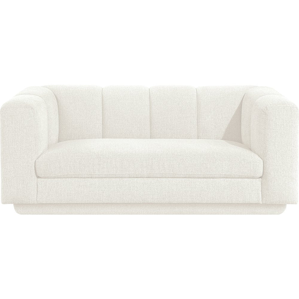 Modari 70.25" Cream Fabric Upholstered Loveseat
