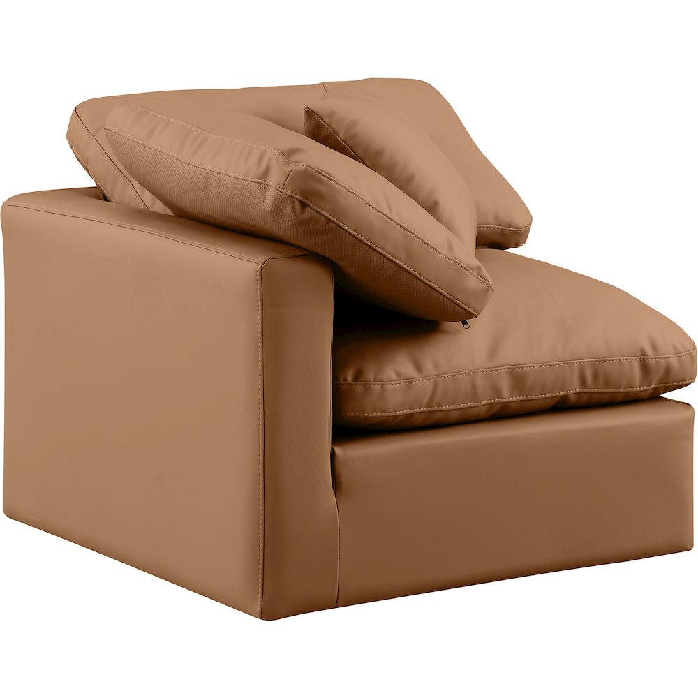 Indulge Cognac Vegan Leather Corner Chair