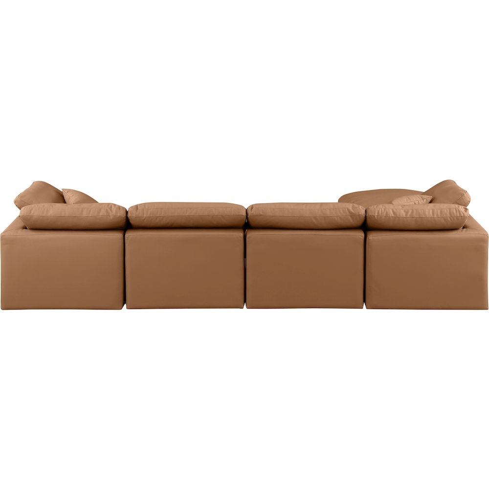 Indulge Cognac Vegan Leather Modular Sectional