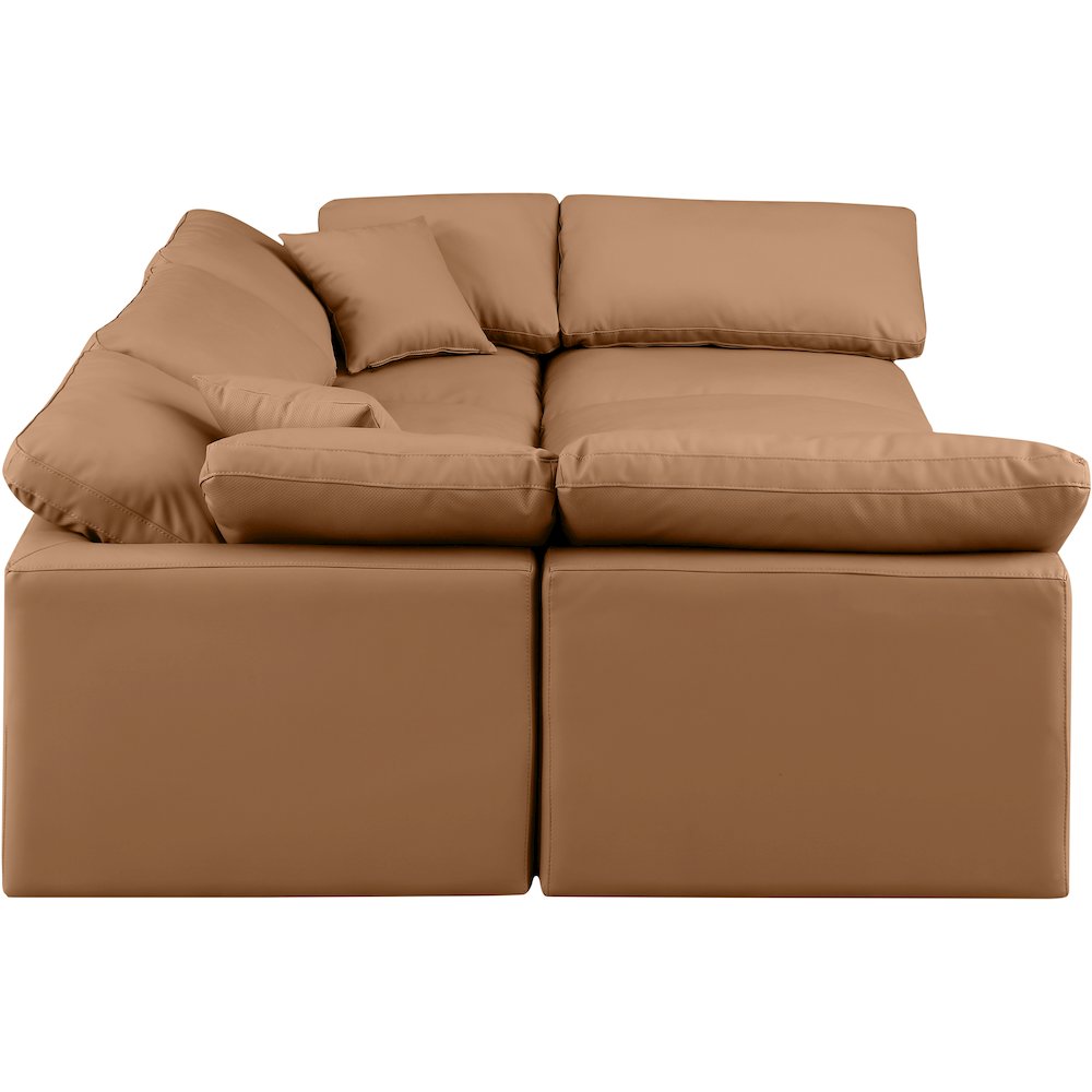 Indulge Cognac Vegan Leather Modular Sectional