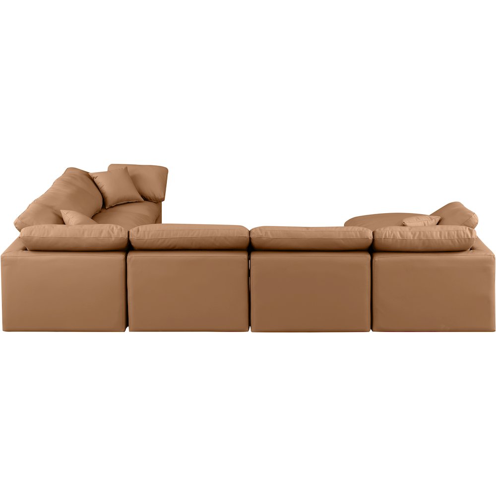 Indulge Cognac Vegan Leather Modular Sectional