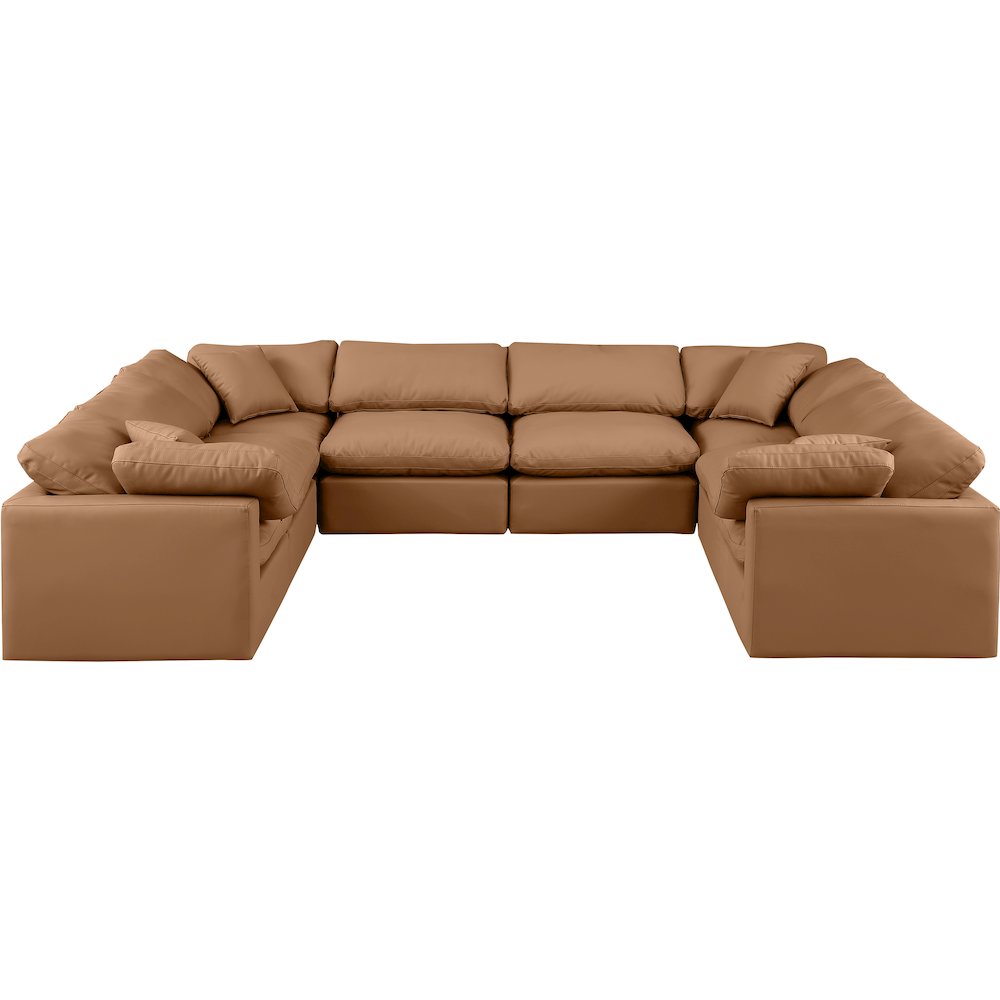 Indulge Cognac Vegan Leather Modular Sectional