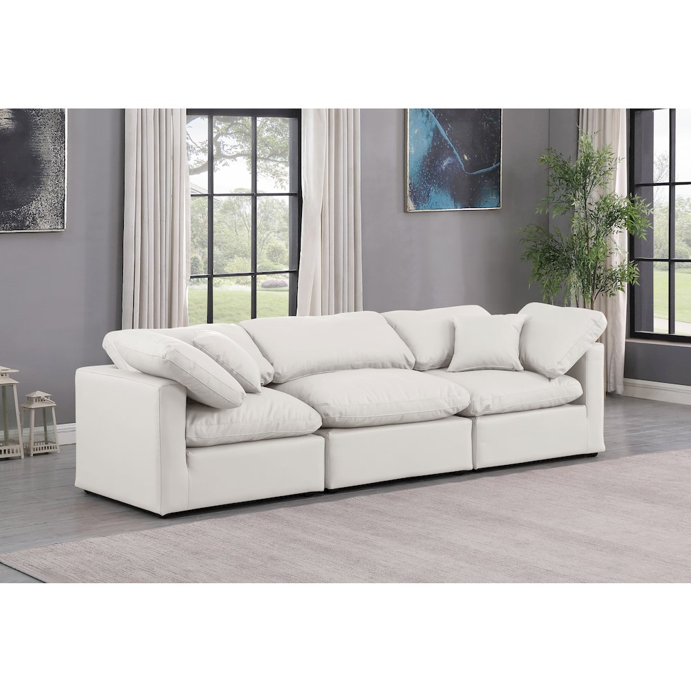 Indulge Cream Vegan Leather Modular Sofa