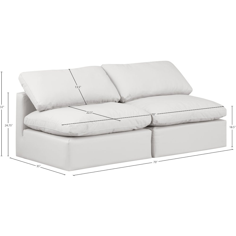 Indulge Cream Vegan Leather Modular Sofa