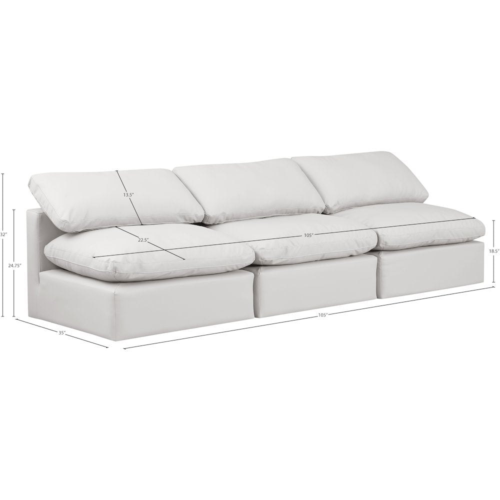 Indulge Cream Vegan Leather Modular Sofa