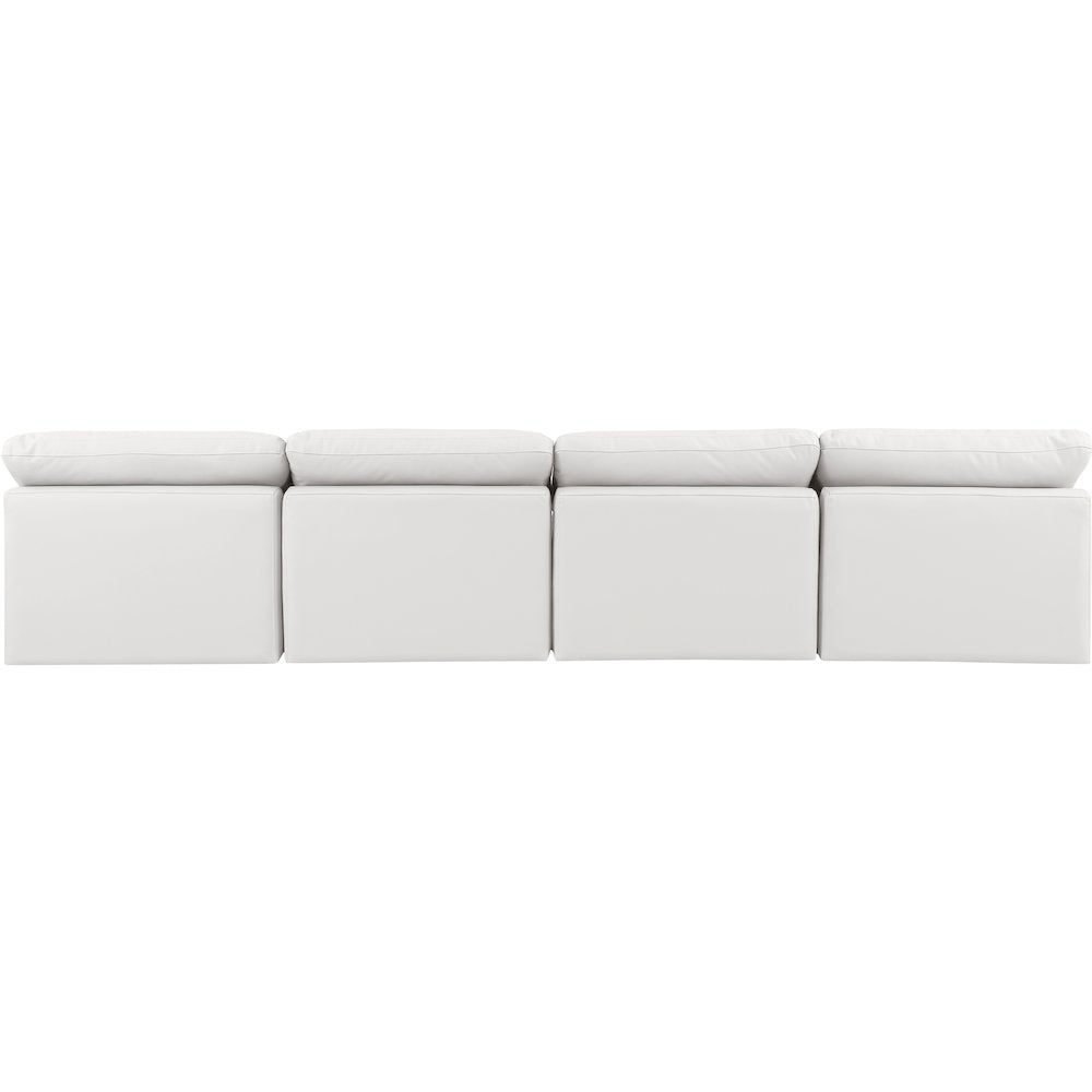 Indulge Cream Vegan Leather Modular Sofa