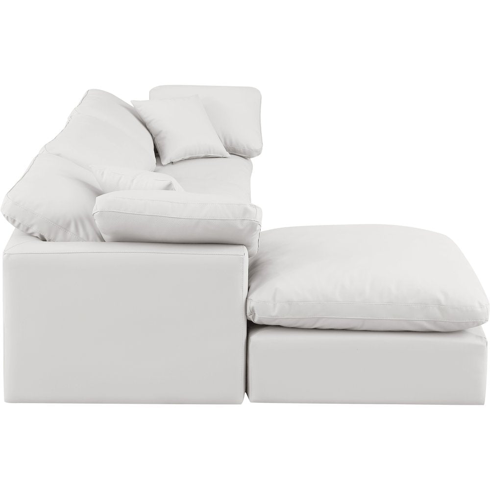Indulge Cream Vegan Leather Modular Sectional