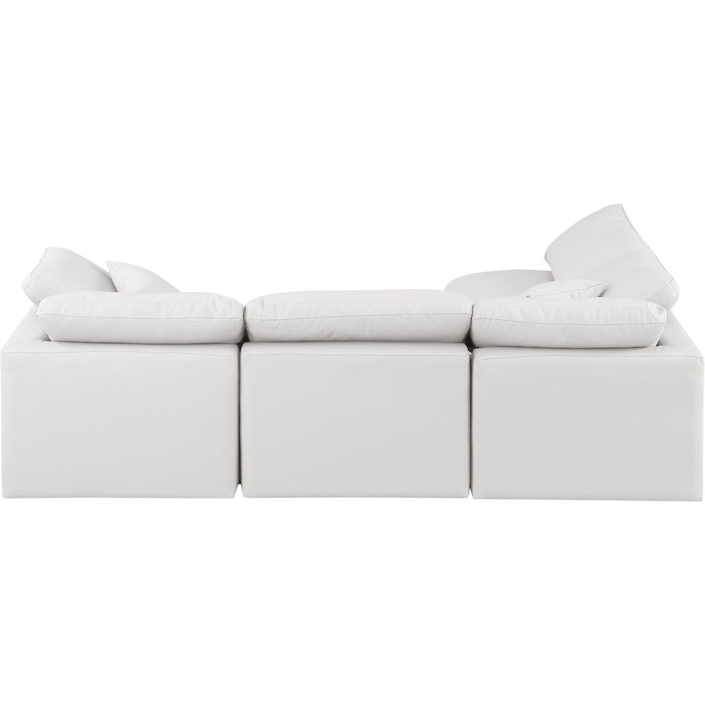 Indulge Cream Vegan Leather Modular Sectional