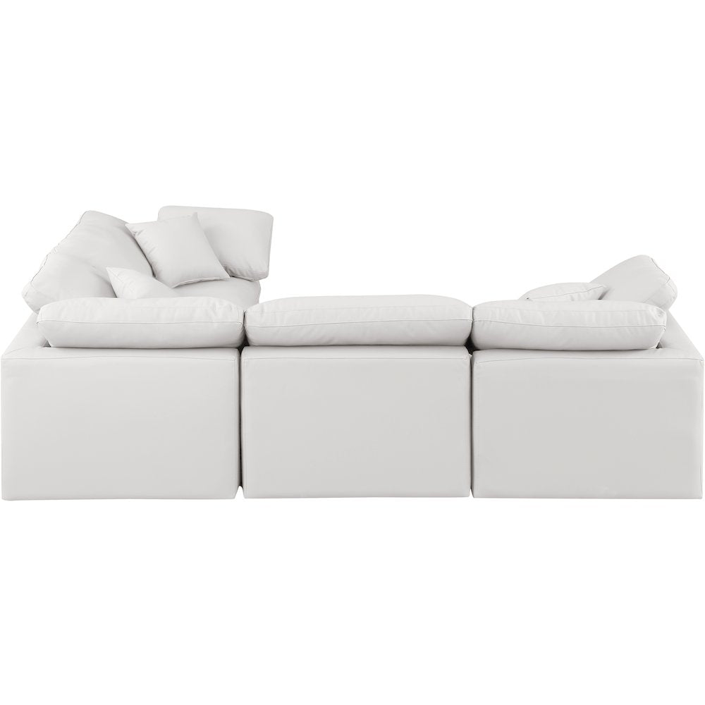 Indulge Cream Vegan Leather Modular Sectional