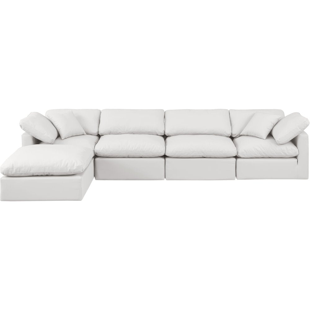 Indulge Cream Vegan Leather Modular Sectional