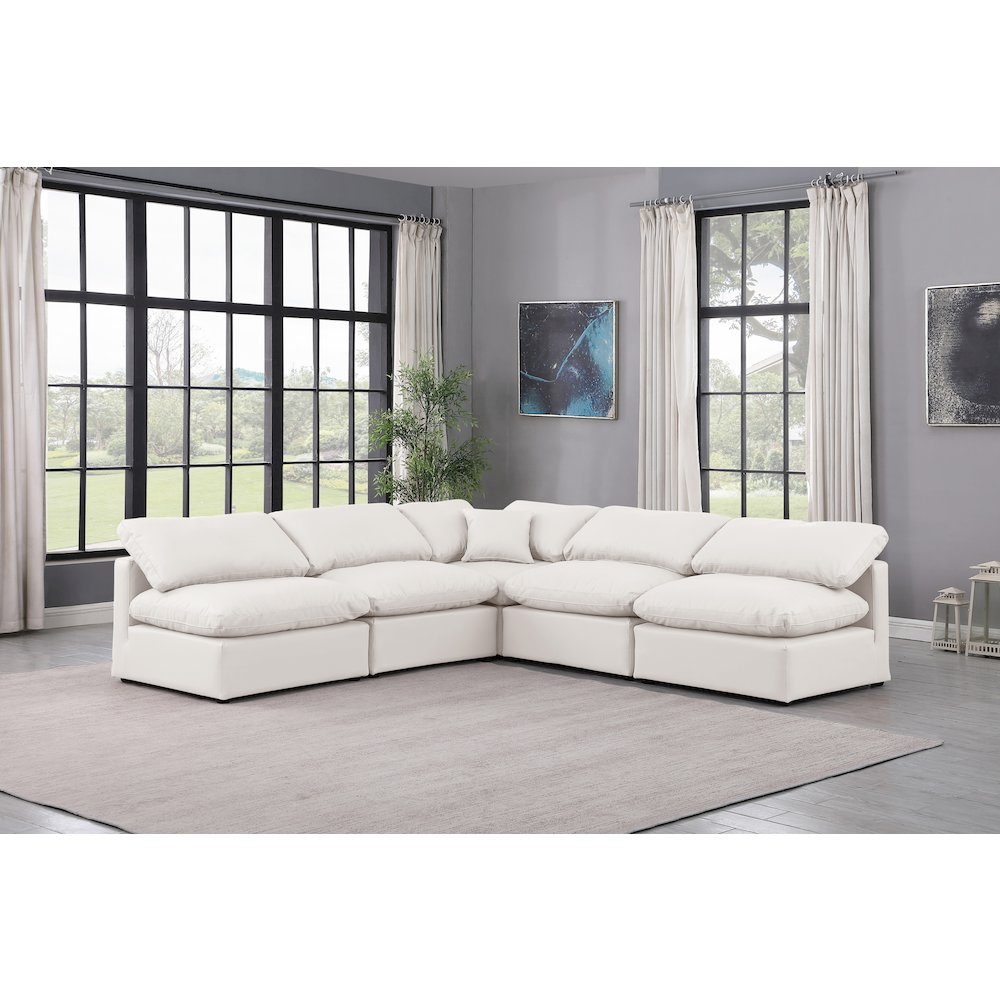 Indulge Cream Vegan Leather Modular Sectional