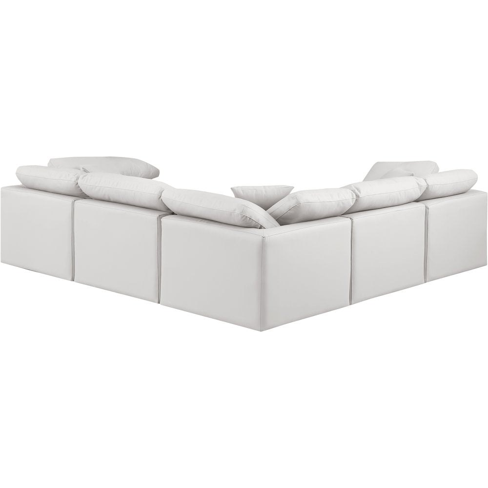 Indulge Cream Vegan Leather Modular Sectional