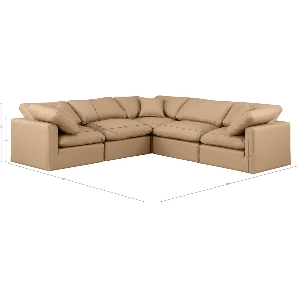 Indulge Tan Vegan Leather Modular Sectional