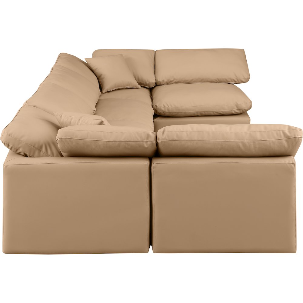 Indulge Tan Vegan Leather Modular Sectional