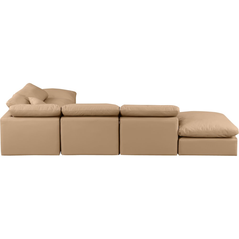 Indulge Tan Vegan Leather Modular Sectional