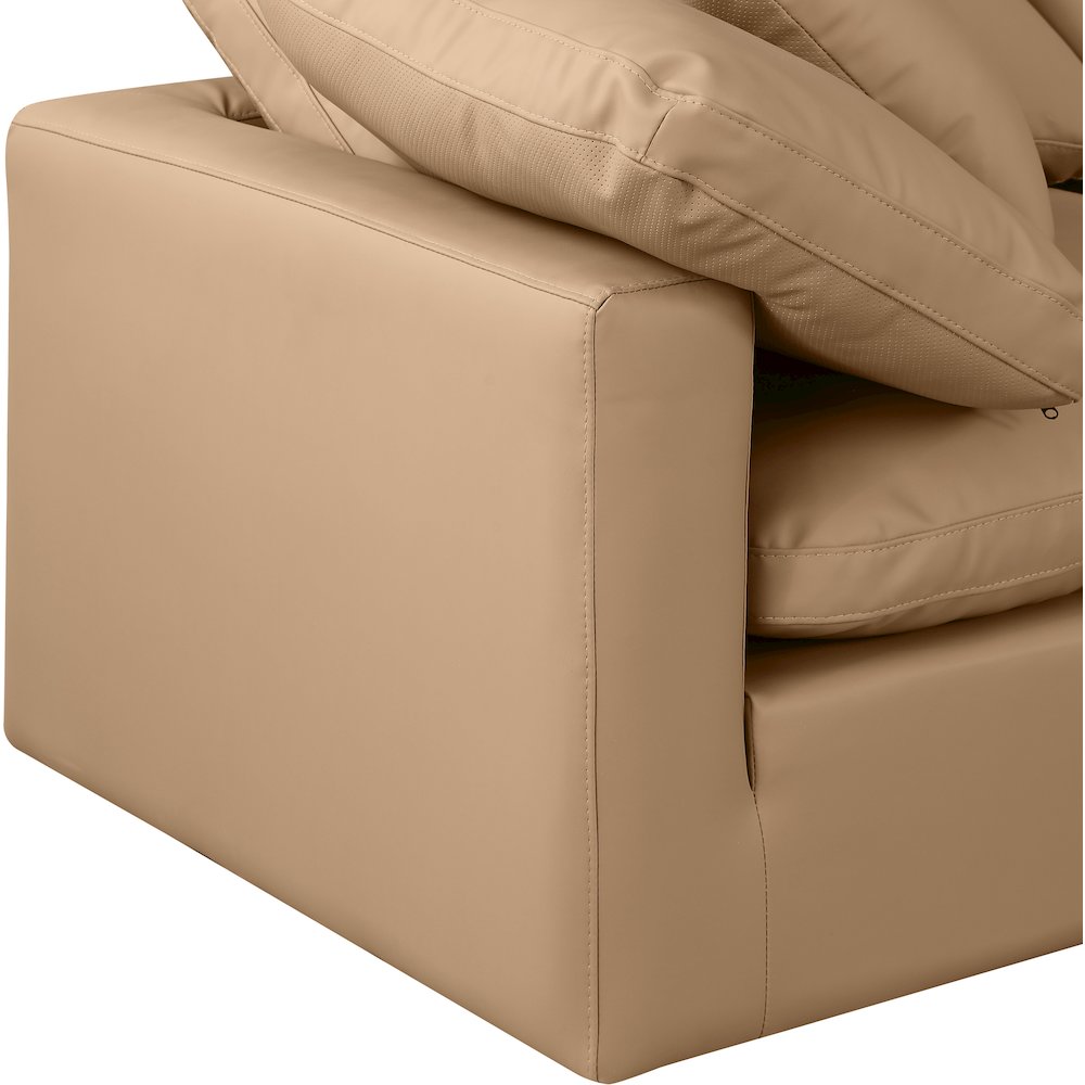 Indulge Tan Vegan Leather Modular Sectional