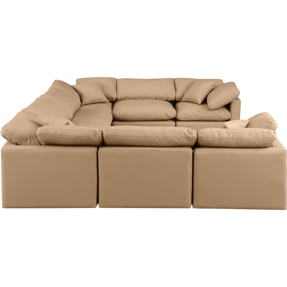 Indulge Tan Vegan Leather Modular Sectional