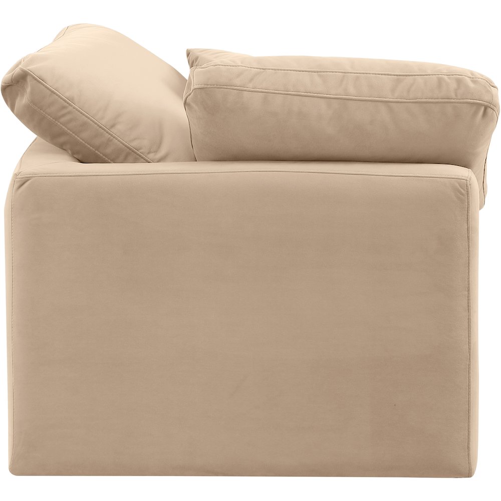 Indulge Beige Velvet Corner Chair