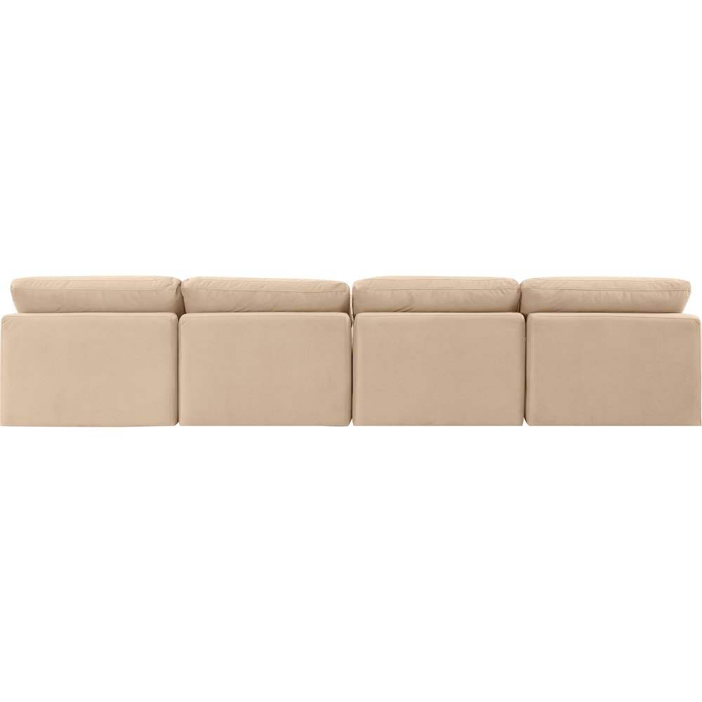 Indulge Beige Velvet Modular Sofa