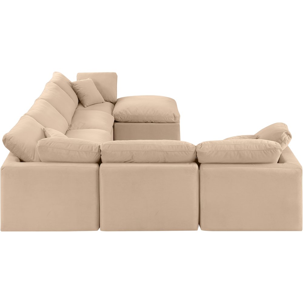 Indulge Beige Velvet Modular Sectional