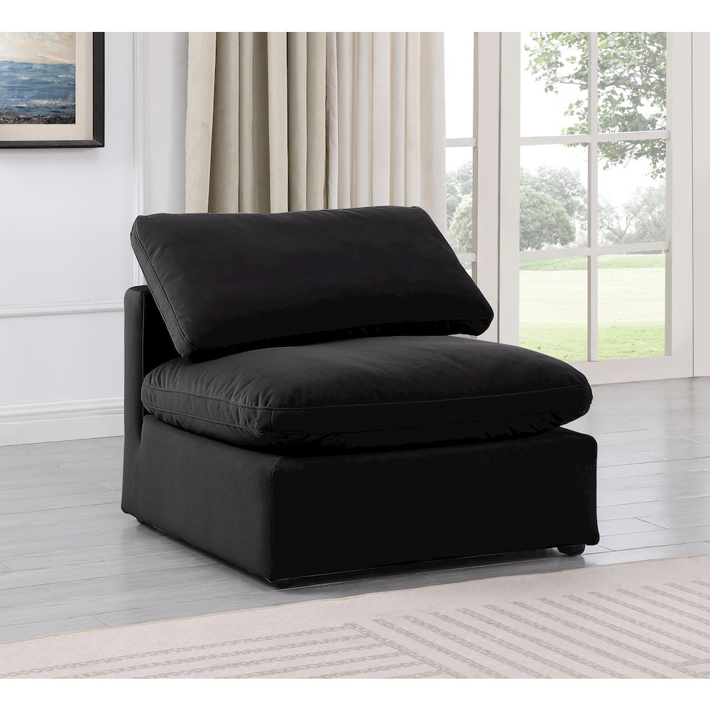 Indulge Black Velvet Armless Chair