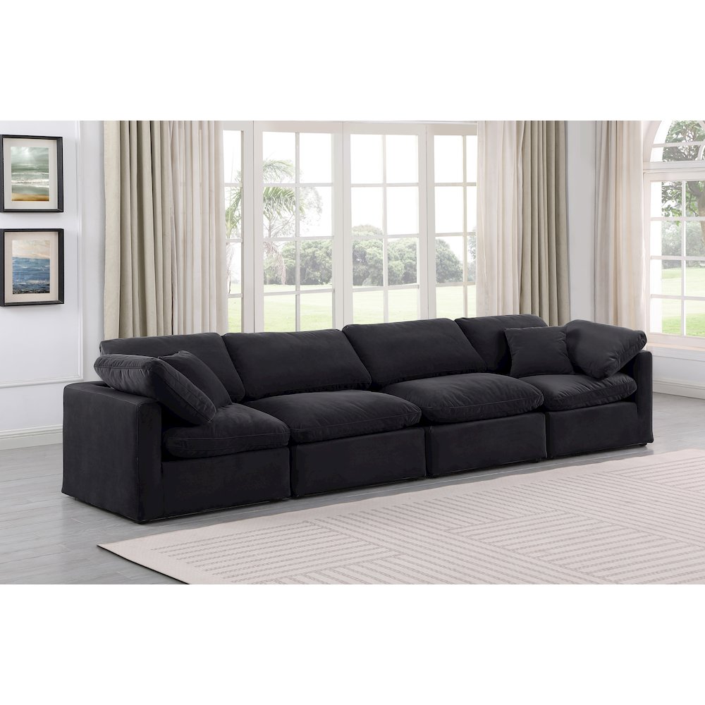 Indulge Black Velvet Modular Sofa