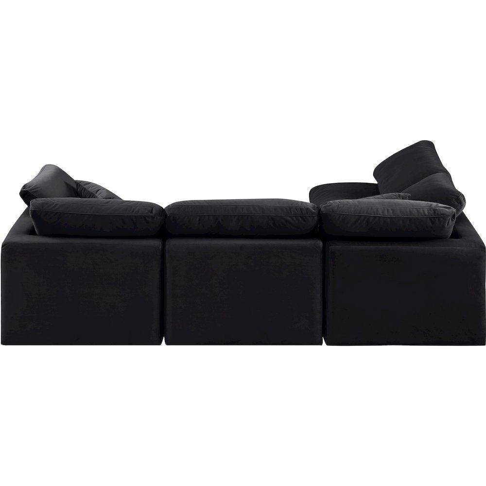 Indulge Black Velvet Modular Sectional