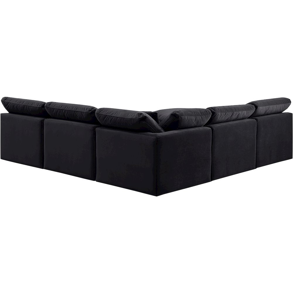 Indulge Black Velvet Modular Sectional