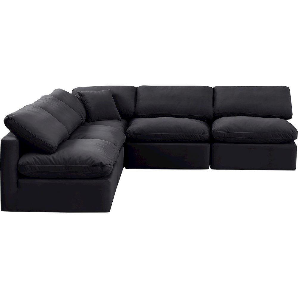 Indulge Black Velvet Modular Sectional