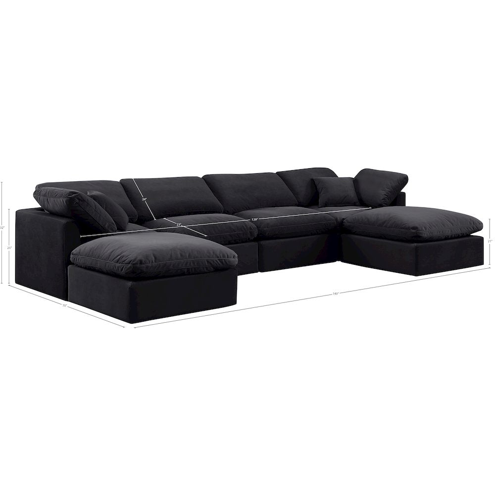 Indulge Black Velvet Modular Sectional
