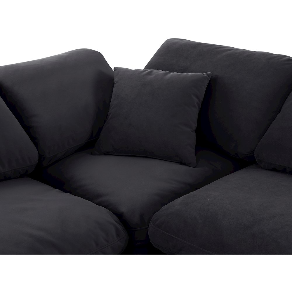 Indulge Black Velvet Modular Sectional