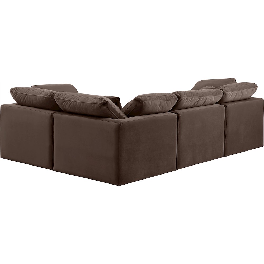 Indulge Brown Velvet Modular Sectional