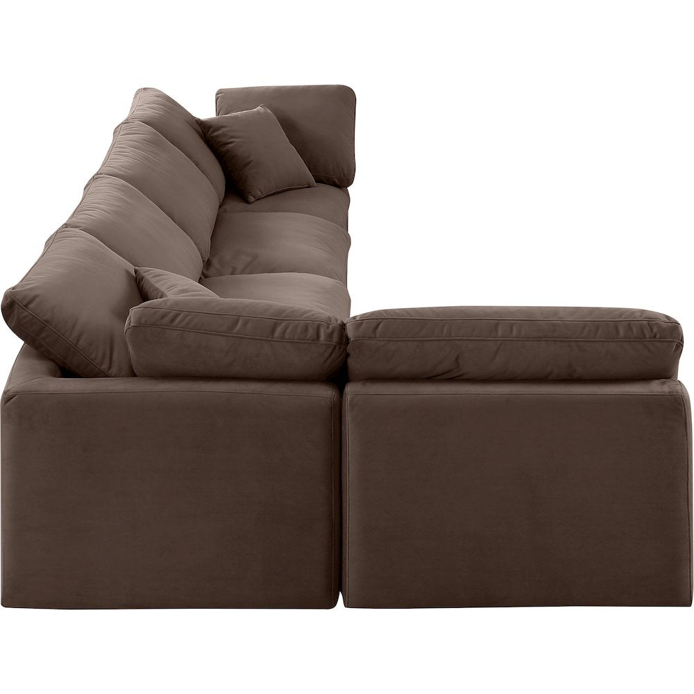 Indulge Brown Velvet Modular Sectional
