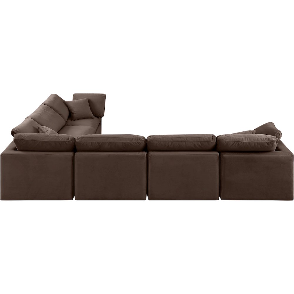 Indulge Brown Velvet Modular Sectional