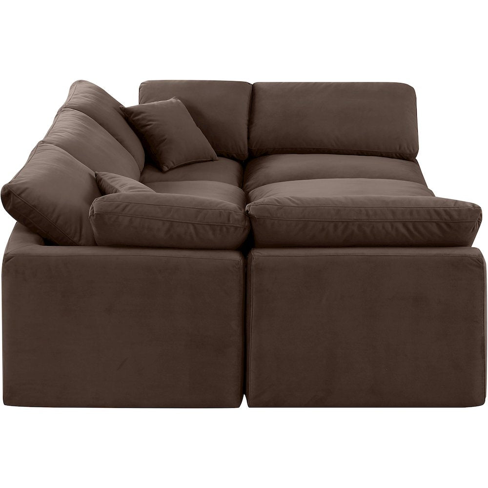 Indulge Brown Velvet Modular Sectional
