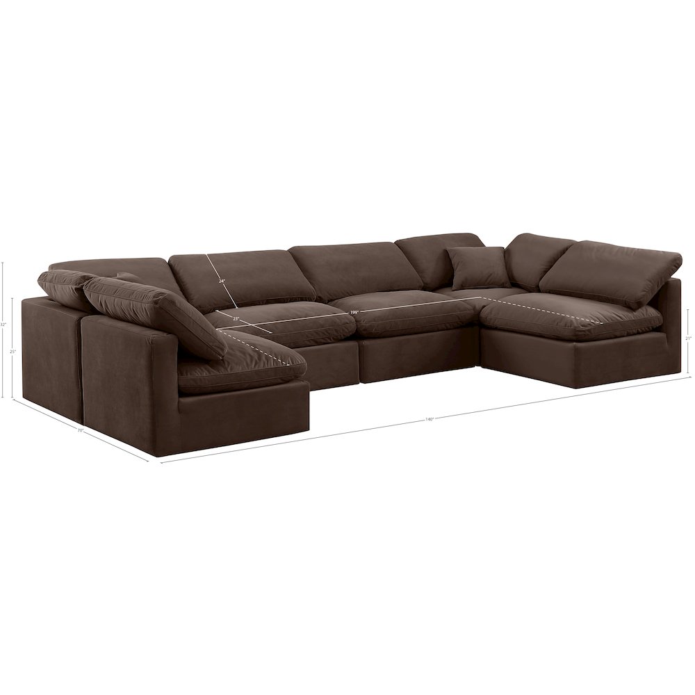 Indulge Brown Velvet Modular Sectional