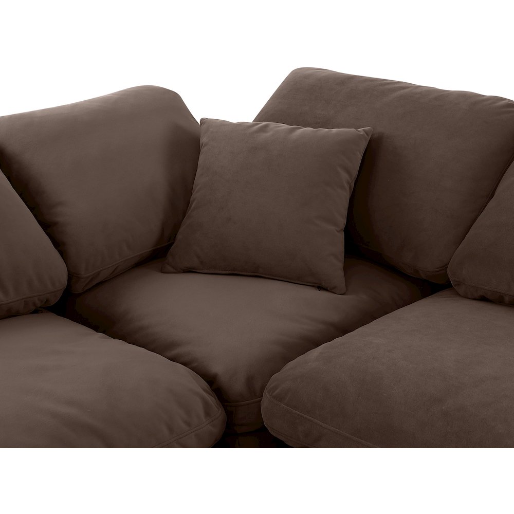 Indulge Brown Velvet Modular Sectional