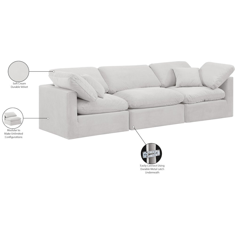 Indulge Cream Velvet Modular Sofa