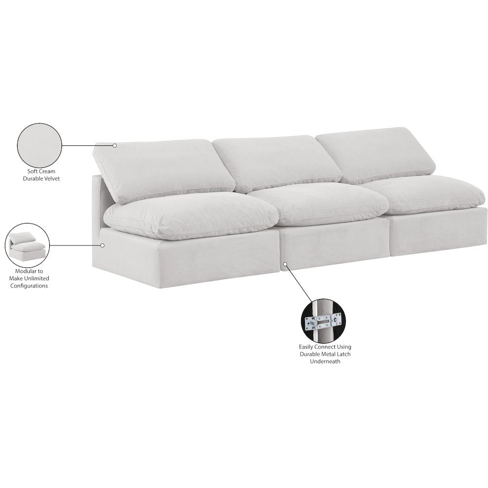 Indulge Cream Velvet Modular Sofa