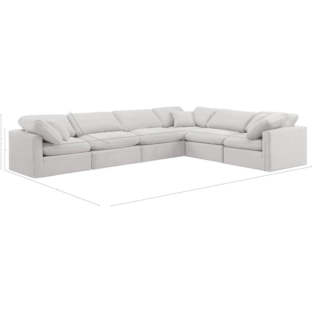 Indulge Cream Velvet Modular Sectional