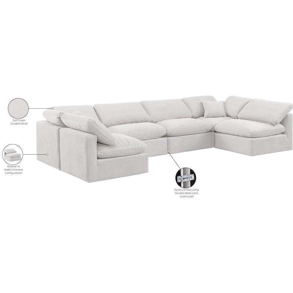 Indulge Cream Velvet Modular Sectional