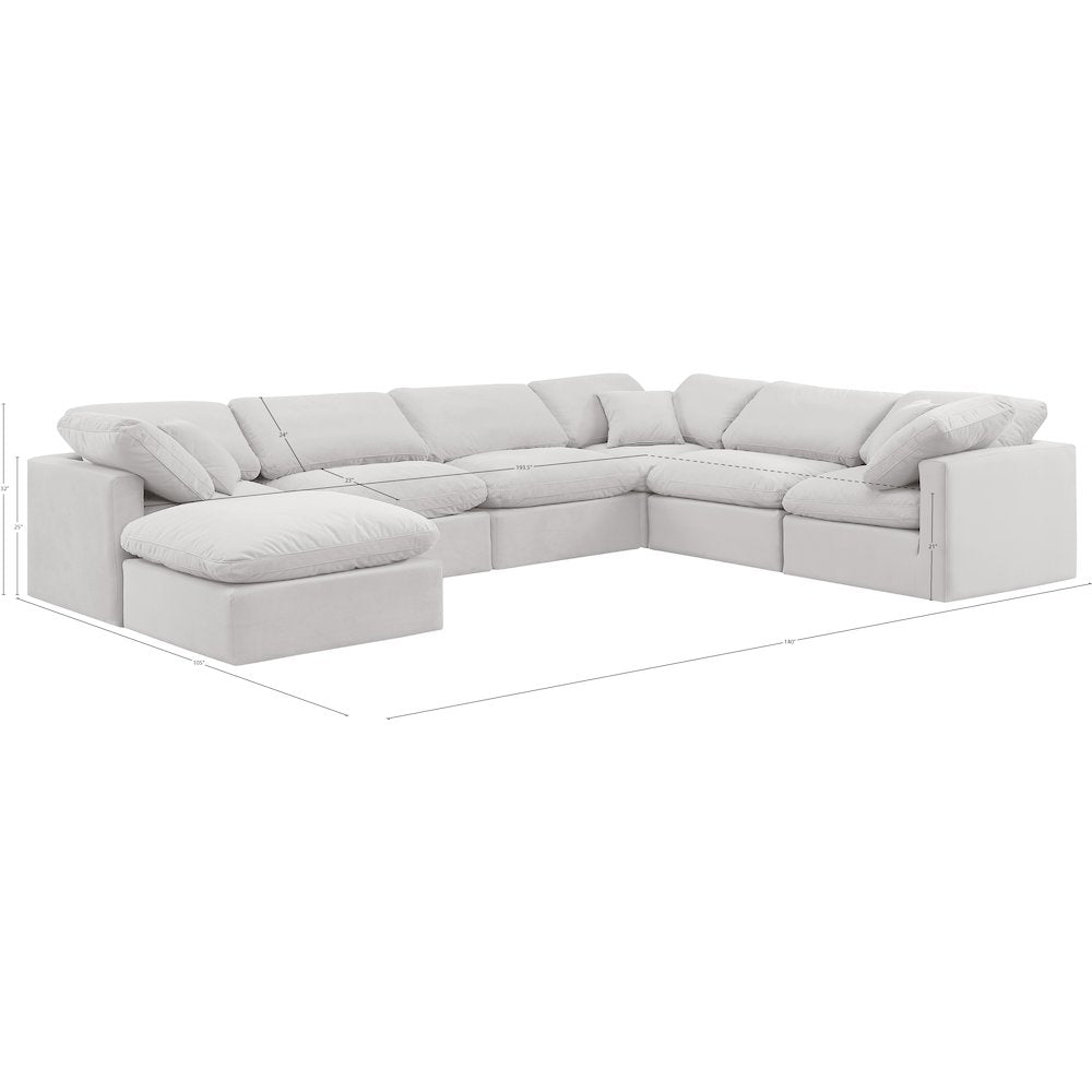 Indulge Cream Velvet Modular Sectional