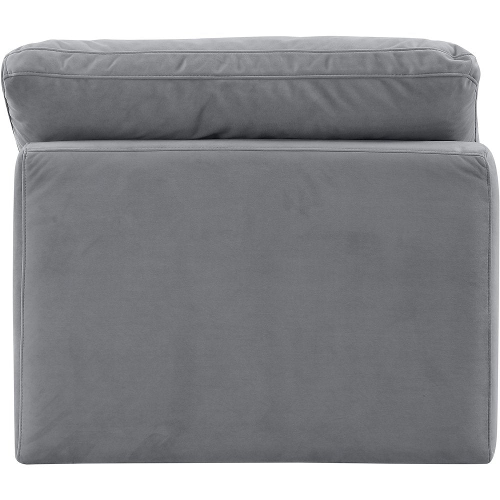 Indulge Grey Velvet Armless Chair