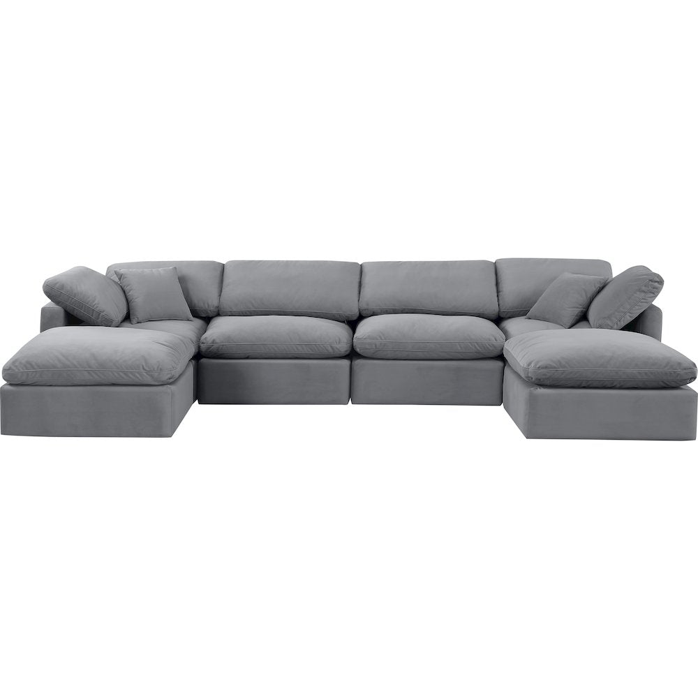 Indulge Grey Velvet Modular Sectional