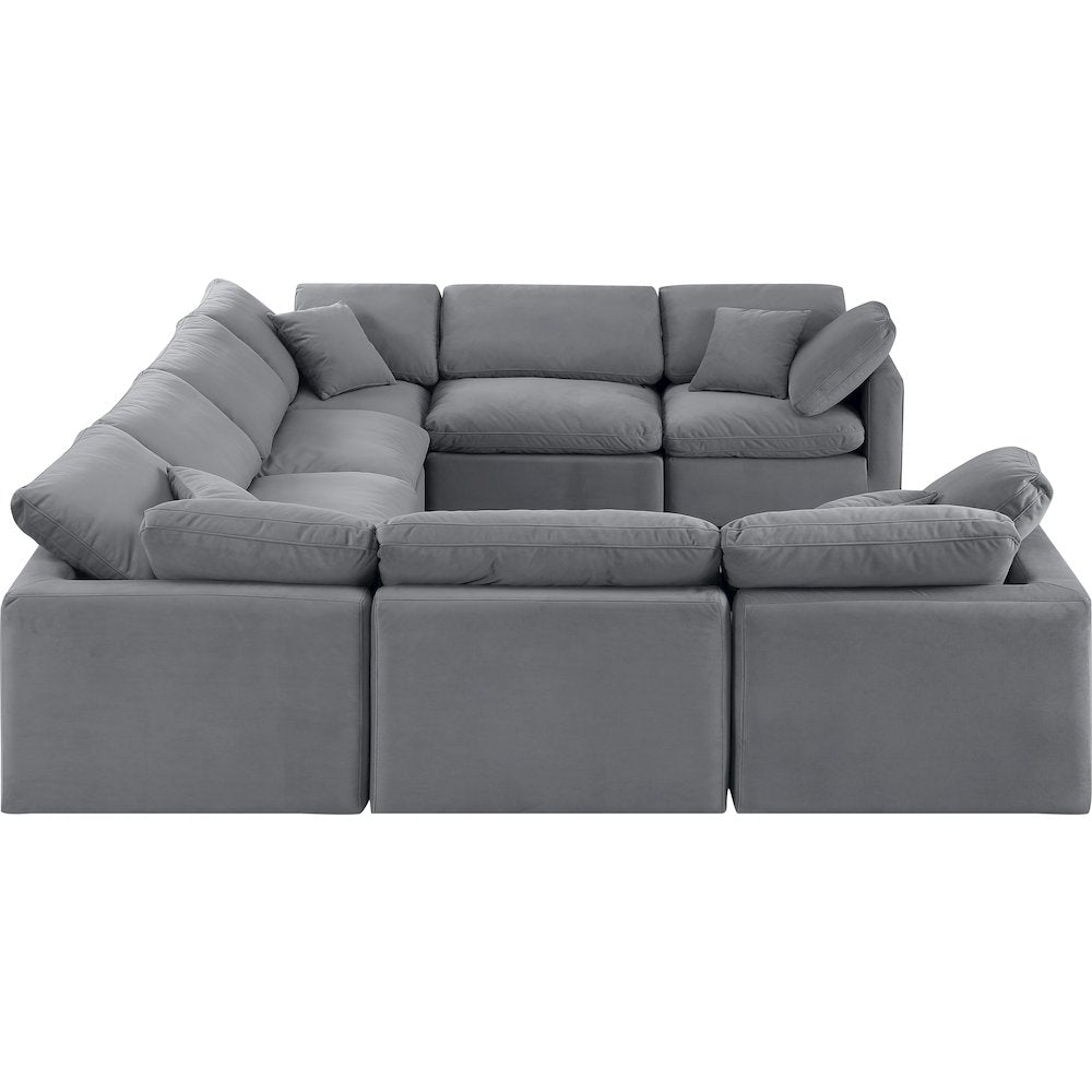Indulge Grey Velvet Modular Sectional