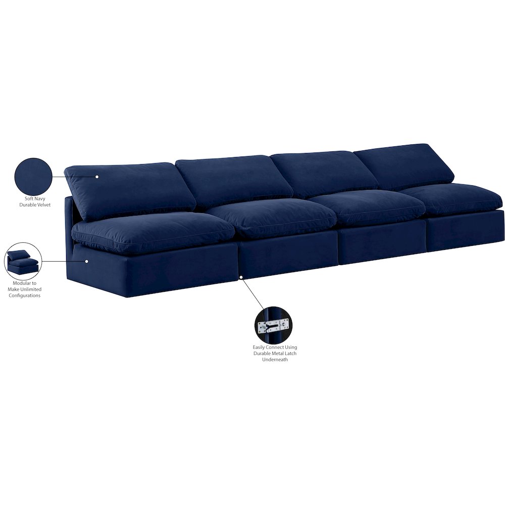 Indulge Navy Velvet Modular Sofa