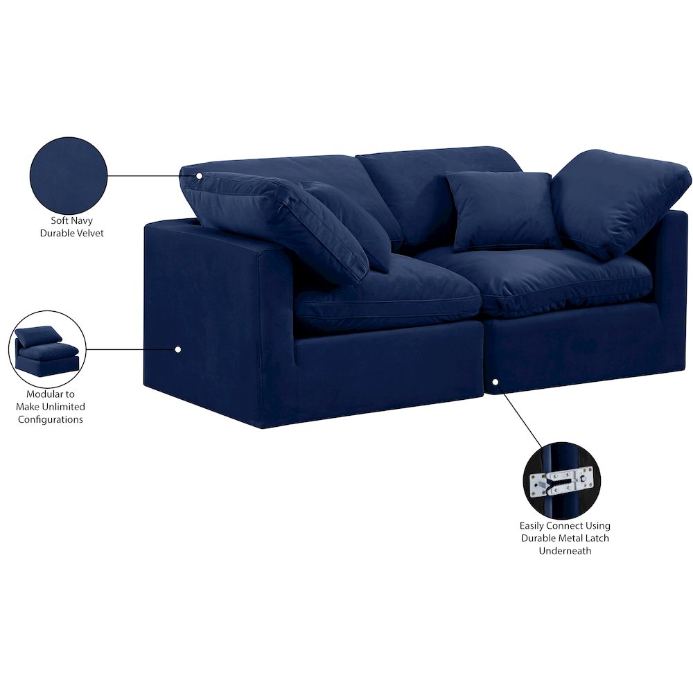 Indulge Navy Velvet Modular Sofa