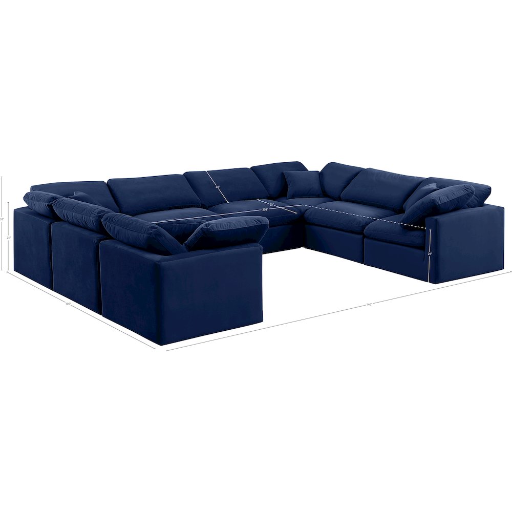 Indulge Navy Velvet Modular Sectional