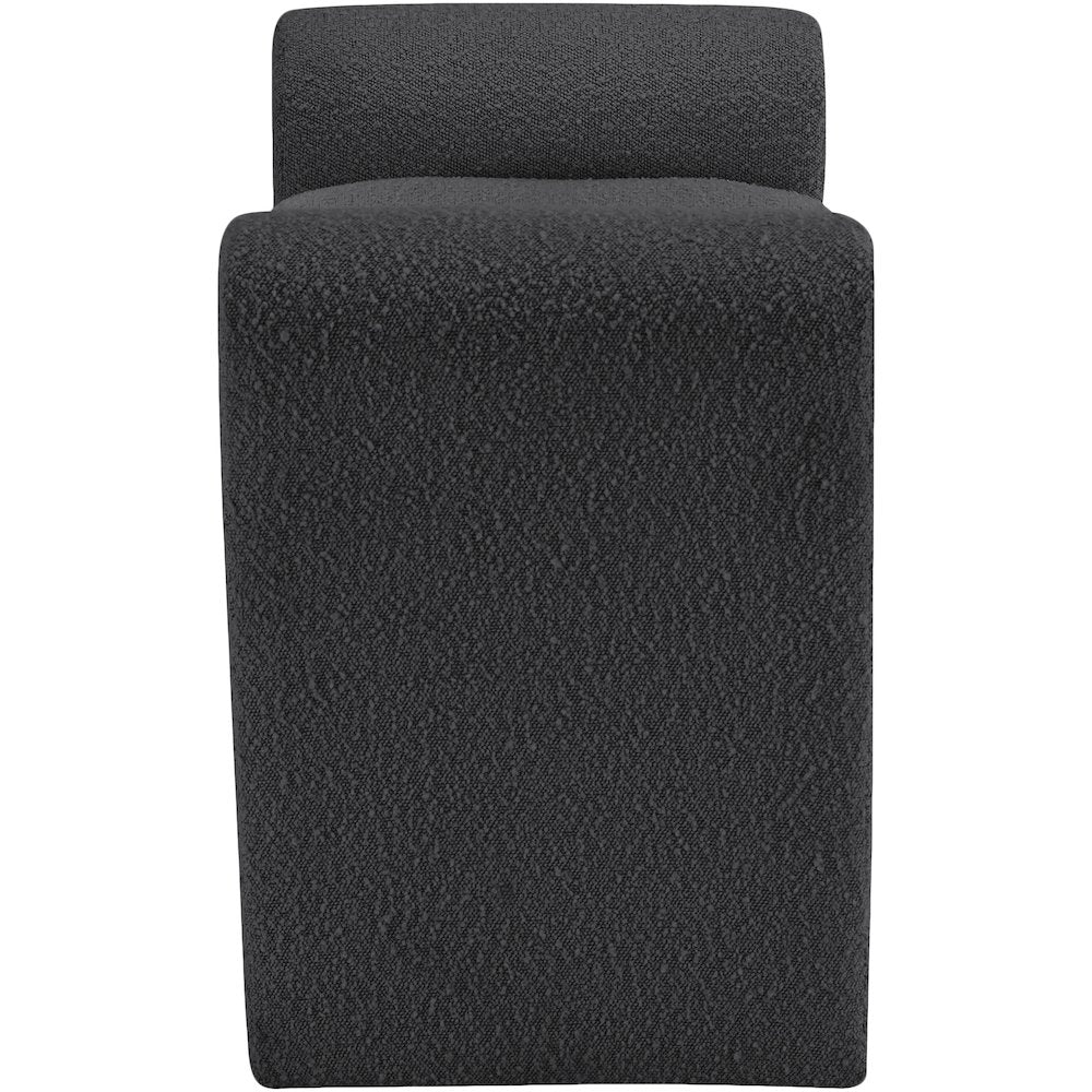 Stylus Black Boucle Fabric Bench