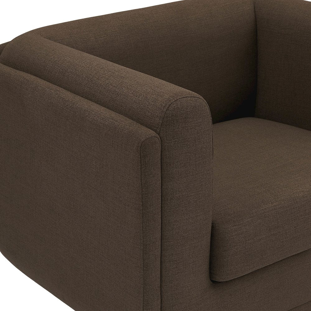 Kimora Brown Linen Textured Fabric Chair